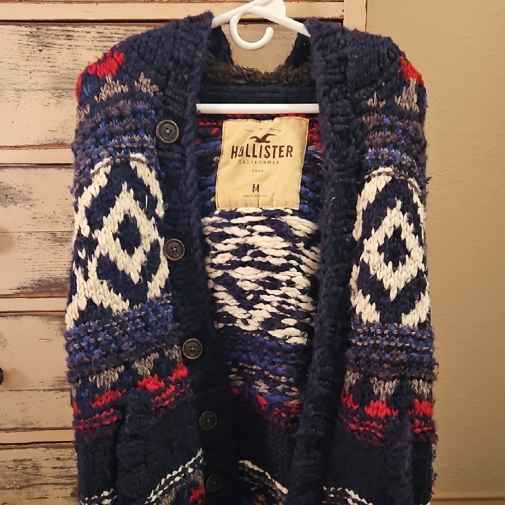 Mens Hollister Multicolor Knit Cardigan